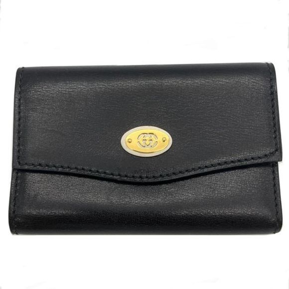 GUCCI Interlocking G 6-ring key case, leather, black, unisex - Picture 1 of 9